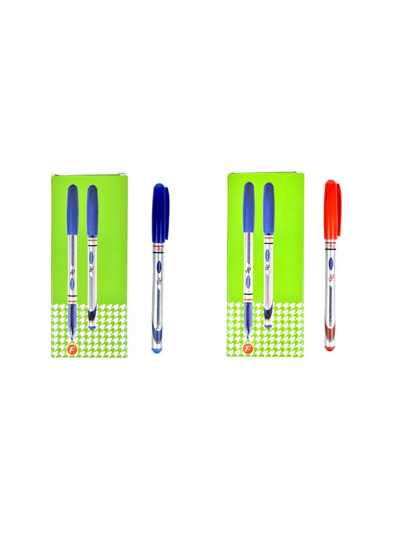 بريما عبوة من 10 قلم بريما 25 أحمر وأزرق 0.7 مم (عبوة من قطعتين). - Image 1