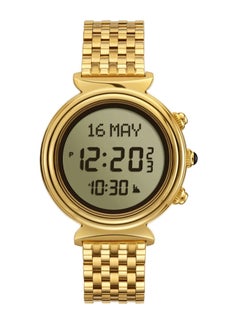 Alfajr Women's WF-14S 37mm Digital Watch with Stainless Steel Strap, Water Resistant, Gold  - Image 1