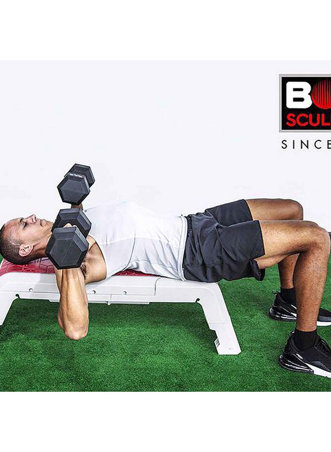 Rubber Hex Dumbbell Black and Silver 7kg BW-460-7KG
