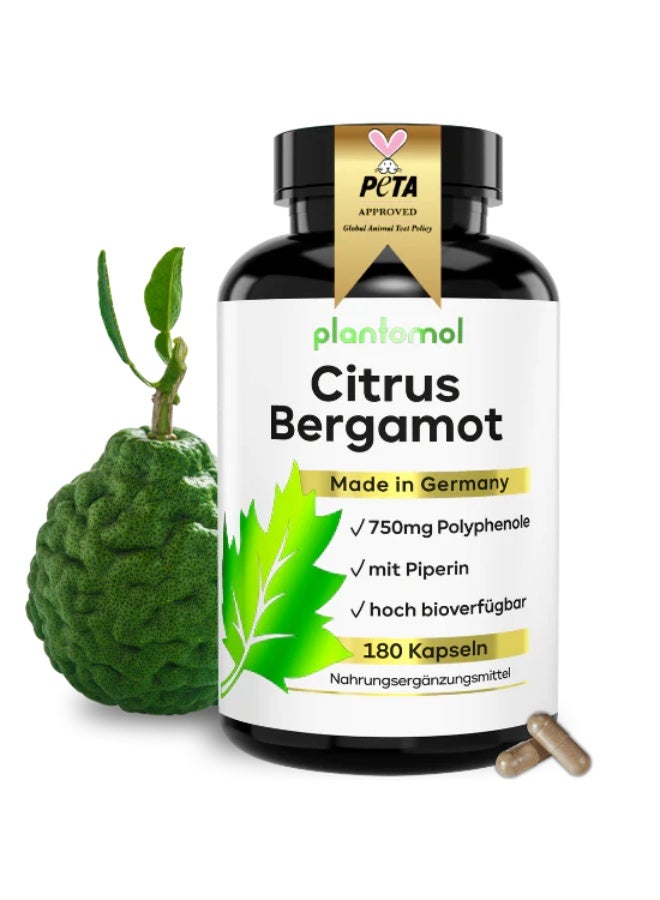 Plantomol Citrus Bergamot contains 750mg polyphenols per day ,Helps regulate cholesterol levels ,180 Capsules - Image 1
