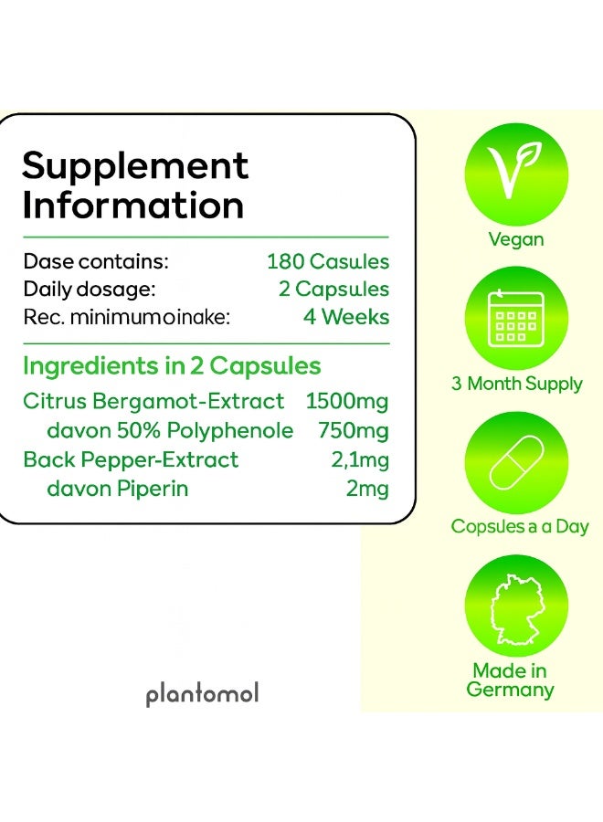 Plantomol Citrus Bergamot contains 750mg polyphenols per day ,Helps regulate cholesterol levels ,180 Capsules - Image 4