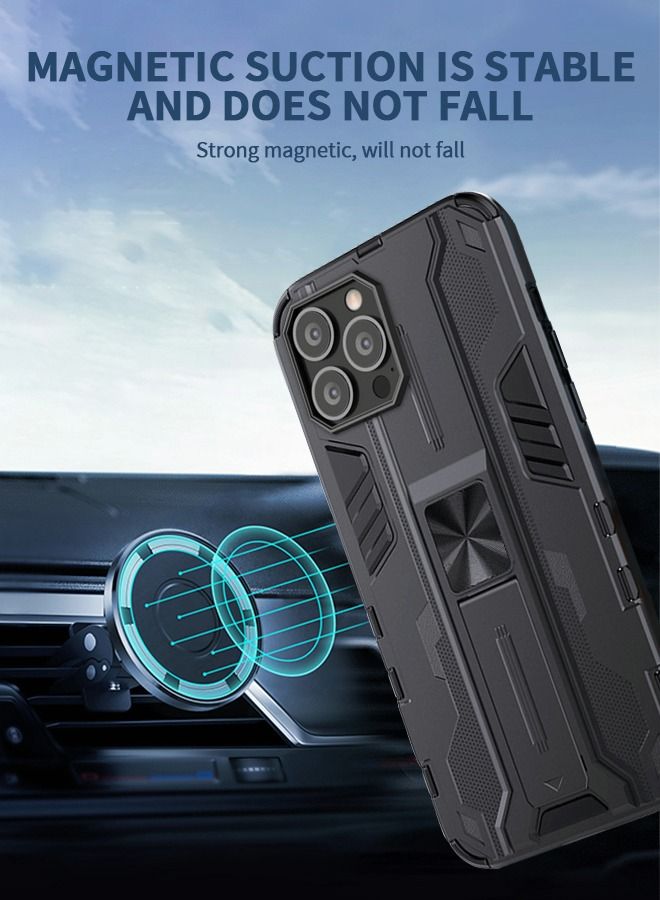GROIC Compatible IPhone 14 Pro Max Case, Heavy Duty  Drop Protection Phone Cover, shell with Stand, TPU Rugged Magnetic Car Case 6.7 Inch - Image 4