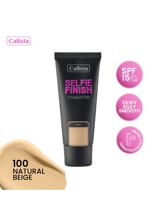 كاليستا فاونديشن سائل بتغطية متوسطة إلى كاملة رقم 100 بتركيبة مرطبة ولمسة مشرقة مع حماية SPF 15 - Image 5