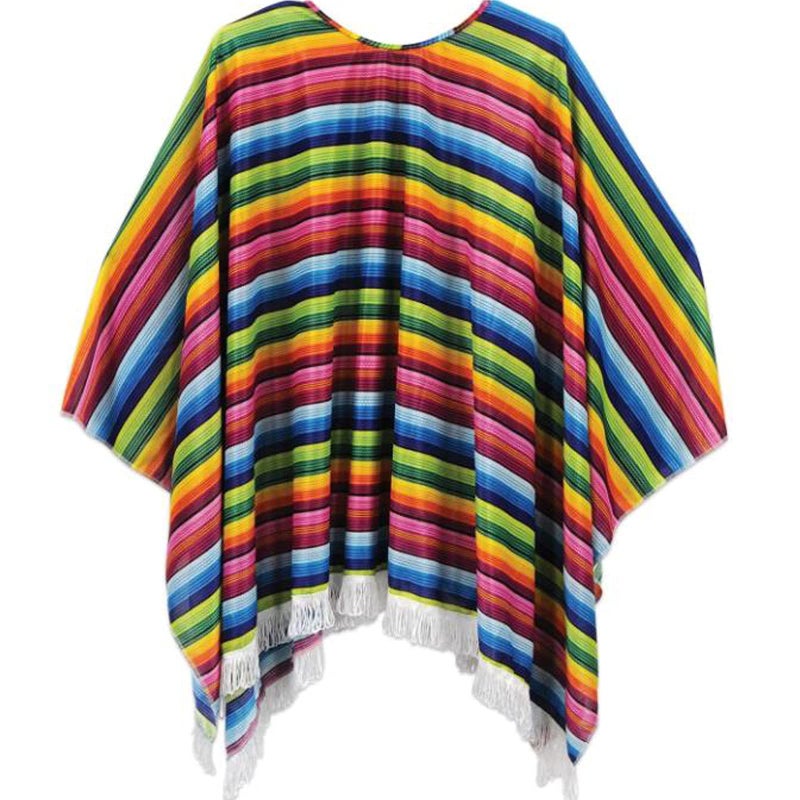 Iywish Men Women Mexican Serape Poncho Colorful Cinco De Mayo Mexican Fiesta Serape Poncho Fiesta Cosplay Party Supplies Halloween Costume Mexico Traditional Serapes Ponchoes for Adults - Image 5