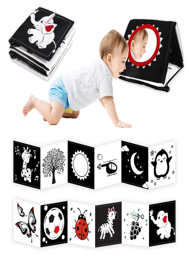 Chambom Black and White Baby Toys, High Contrast Baby Toys for Newborn, Tummy Time Toys, Newborn Toys 0-3 Months Brain Development, Soft Baby Book, Montessori Toys 0-6-12 Months Infant Sensory Toys Gift - Image 1