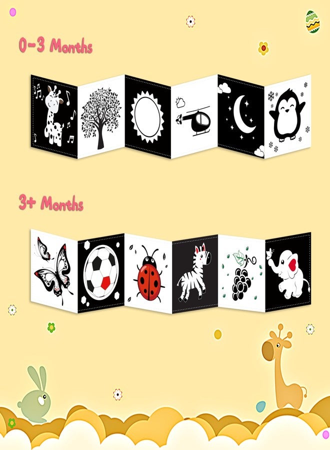 Chambom Black and White Baby Toys, High Contrast Baby Toys for Newborn, Tummy Time Toys, Newborn Toys 0-3 Months Brain Development, Soft Baby Book, Montessori Toys 0-6-12 Months Infant Sensory Toys Gift - Image 4
