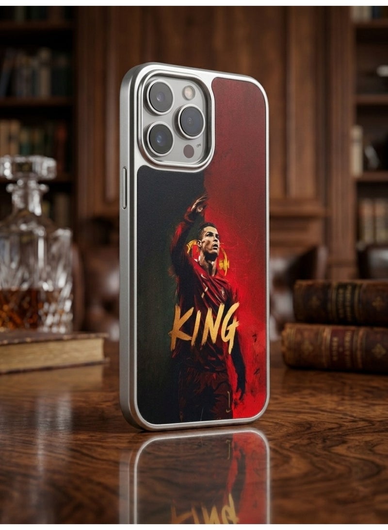 Ronaldo Football 17 Pro Max back cover Football -CR7 RONALDO  Signature Style "KING" Protective Phone Case - Image 4