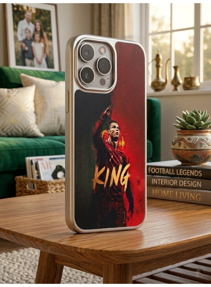 Ronaldo Football 17 Pro Max back cover Football -CR7 RONALDO  Signature Style "KING" Protective Phone Case - Image 2
