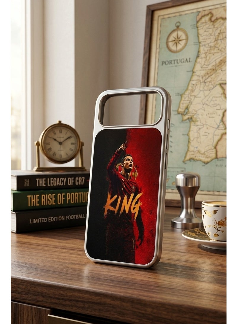 Ronaldo Football 17 Pro Max back cover Football -CR7 RONALDO  Signature Style "KING" Protective Phone Case - Image 5