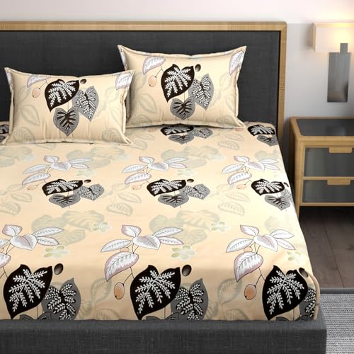 AMEYAA XXL Microfiber Soft Cotton Super King Size Bedsheet for Double Bed, King Size 108 Inches X 108 Inches, 9 Feet, 275 X 275 cm with 2 Large Size Pillow Covers Without Joint Multicolor - Image 1