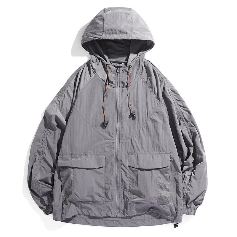 2024 Men'S Sun Protection Clothing Sun Protection Clothing Windbreaker Outdoor Ultra-Thin Breathable Hooded Off-White Gray Black Purple - Image 4