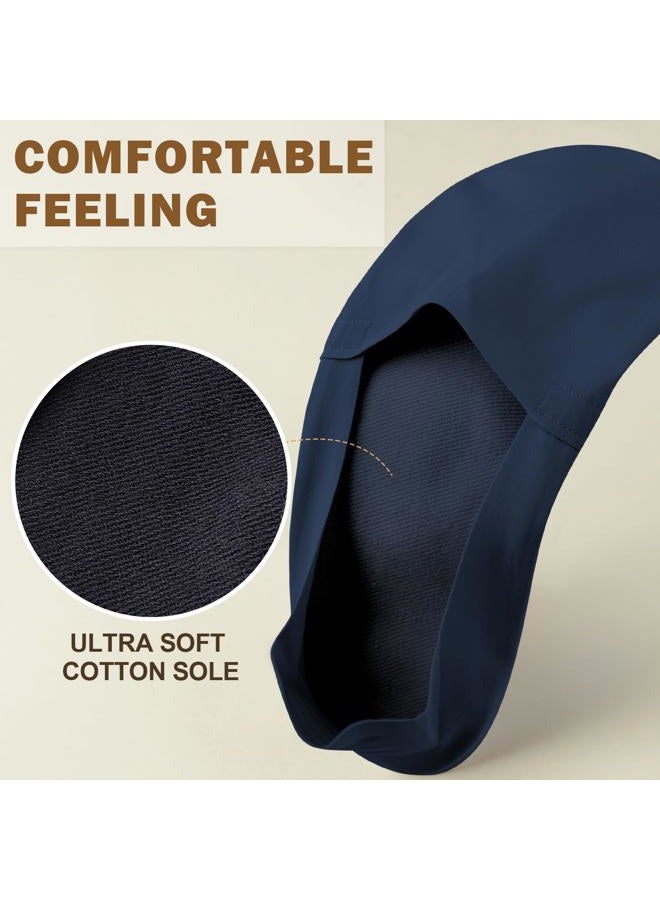Sofier No Show Socks Womens, Non Slip Low Cut 6 Pairs Thin Silky Dress Footies Liner Invisible Socks Flats Loafers Sneakers, Navy*6, 5-9 - Image 4