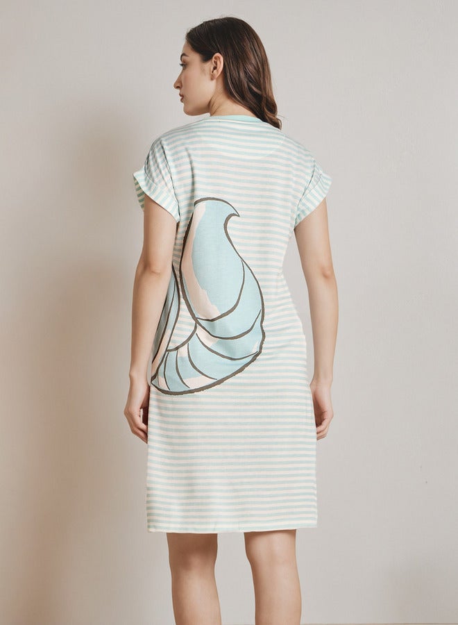 سبلاش فيڤ قميص نوم بياقة دائرية - Image 3