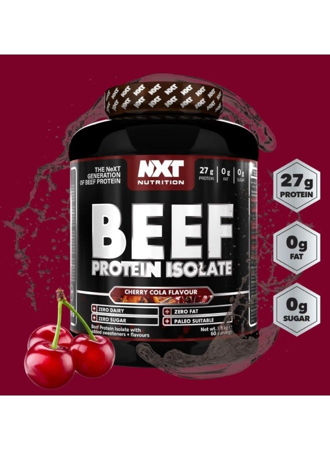 NXT Nutrition NXT hydrolyzed Beef Protein Isolate Low Fat, Low Carb, Zero Sugar supports lean muscle growth, strength and recovery fast absorption keto and paleo friendly Cherry Cola Flavor 1.8kg - Image 2