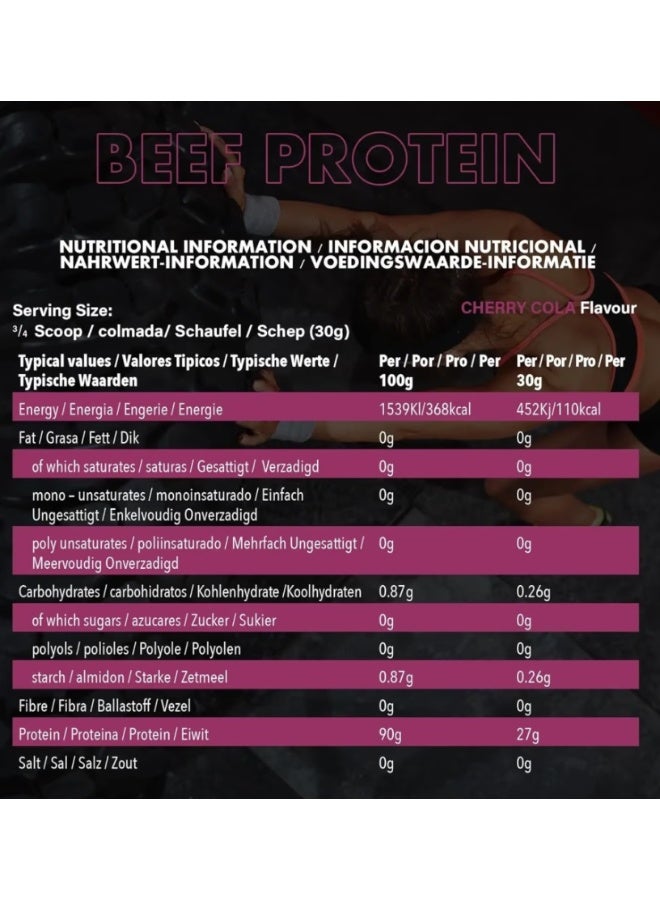 NXT Nutrition NXT hydrolyzed Beef Protein Isolate Low Fat, Low Carb, Zero Sugar supports lean muscle growth, strength and recovery fast absorption keto and paleo friendly Cherry Cola Flavor 1.8kg - Image 4