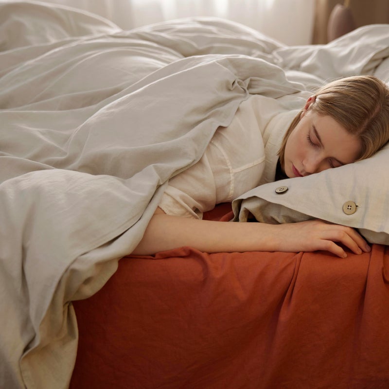 Bedsure Linen Duvet Cover King Size - Linen Cotton Blend Bedding Set, Soft & Cozy, 3 Pieces, 1 Duvet Cover 104x90 Inches and 2 Pillowcases, Natural Color Cooling Bedding, Comforter Sold Separately - Image 2