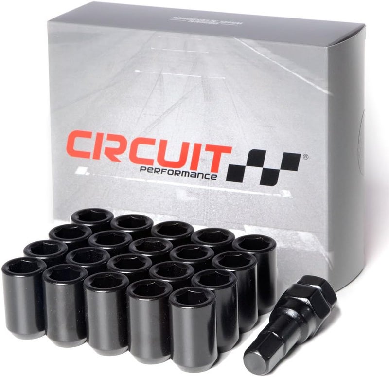 Circuit Performance Tuner Key Acorn Lug Nuts Black 12x1.5 Forged Steel (20pc + Tool) - Image 1