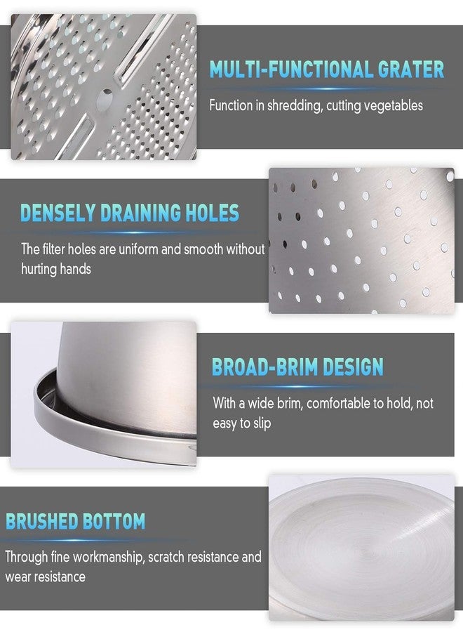 DARKFISH 3 in 1 Multipurpose Strainer Drainer Cutter Colander | Stainless Steel Cheese Grater & Salad Maker | Kitchen Drain Basket Set for Washing Fruits and Vegetables | 1 Piece - Image 5
