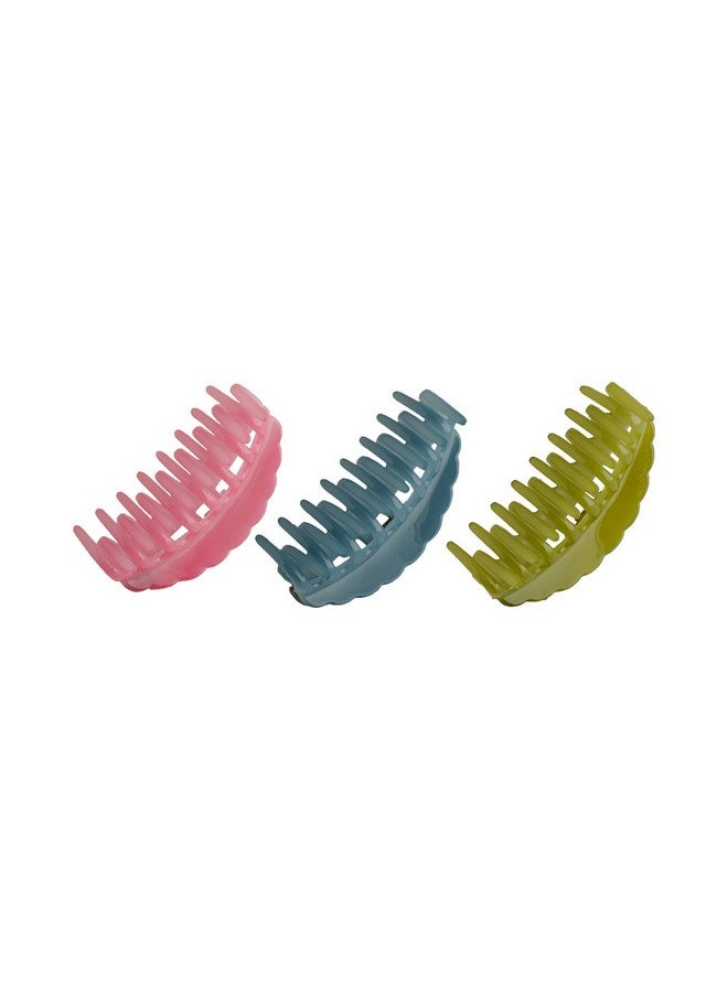 ACCESSHER Multicolour Acrylic Material Jumbo Size Casual Wear Butterfly Clips, Claw Clips, Hair Clutchers With Tight Grip Pack Of 3 For Women And Girls - Image 1
