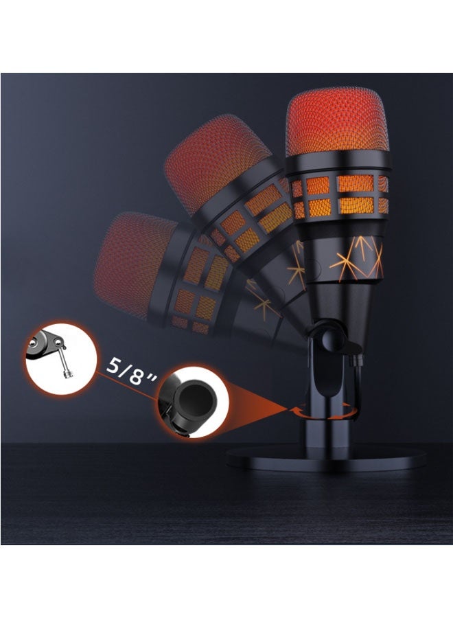 نيوترل ميكروفون USB، يعمل بمجرد توصيله، ومناسب لأجهزة الألعاب والبودكاست مثل أجهزة الكمبيوتر الشخصية وأجهزة Mac وأجهزة PS4 أو PS5. يتميز بتأثيرات إضاءة RGB ووظيفة كتم الصوت وتقليل الضوضاء والتحكم في مستوى الصوت. مثالي للكاريوكي/التسجيل والبث المباشر. (أسود مع نقوش) - Image 3