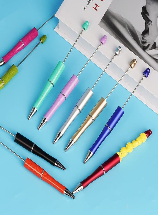 jiebor 15Pcs Beadable Pens Plastic Bead DIY Ballpoint Pens for Bridal Graduation Gift Office Supplies - Image 2