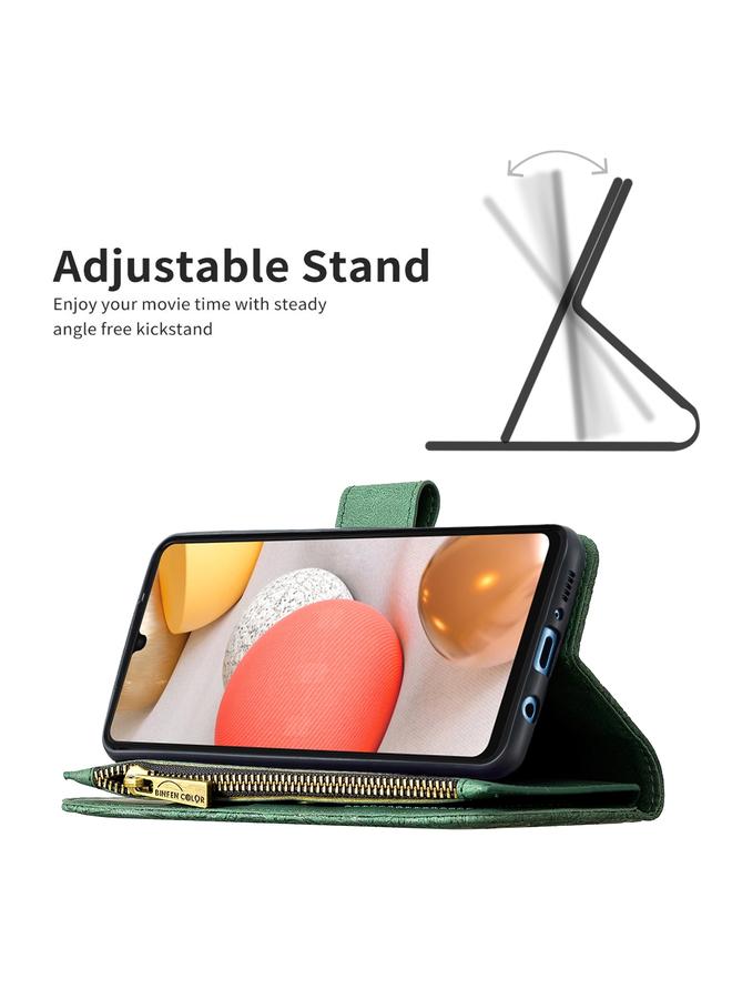 S-TOP Case For Samsung Galaxy A42 Flying Butterfly Embossing Pattern Zipper Horizontal Flip Leather Case with Holder & Card Slots & Wallet - Image 5