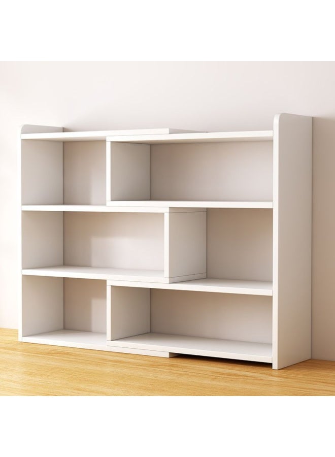 GoldenLike  خزانة كتب خشبية قابلة للتمديد، خزانة كتب قائمة على الأرض، خزانة عرض، رفوف تخزين، رفوف كتب قابلة للتعديل، وحدة تخزين متعددة الوظائف لغرفة النوم، غرفة المعيشة، المكتب، لون أبيض - Image 4