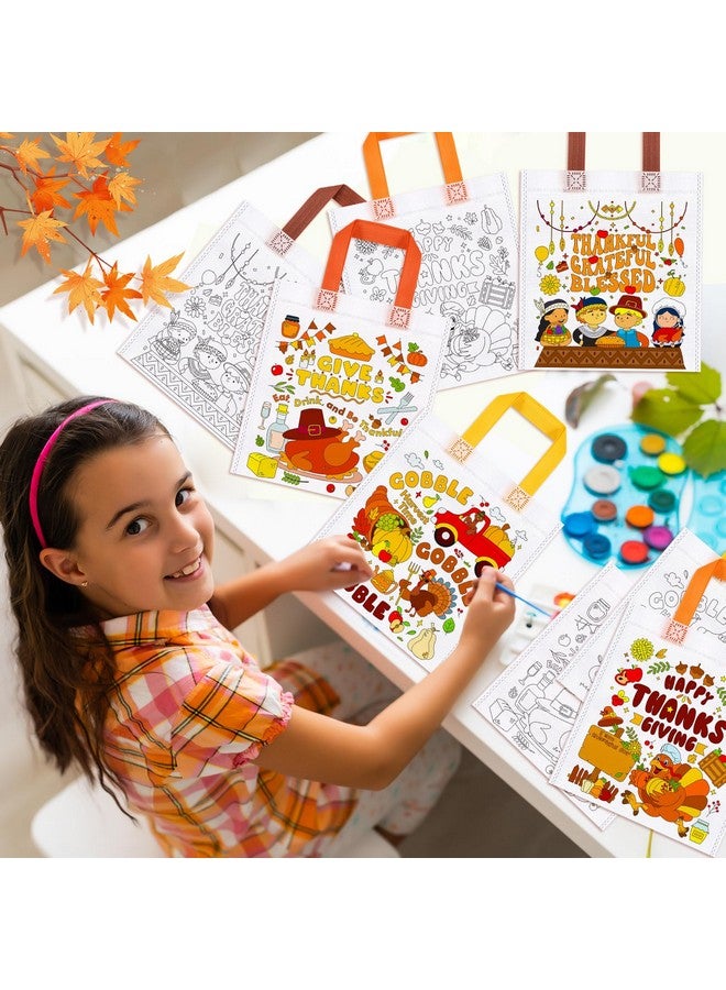 هواف أكياس هدايا تلوين عيد الشكر من HOWAF، 12 قطعة مع أقلام تلوين للأطفال، أكياس حلوى تلوين عيد الشكر، أكياس هدايا تلوين عيد الشكر، أكياس قماش قابلة لإعادة الاستخدام، هدايا حفلات التلوين - Image 5