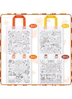 HOWAF HOWAF 12pcs Thanksgiving Holiday Coloring Goodie Bags with Paint Pens for Kids, Give Thanks Coloring Candy Bags Turkey Day Coloring Gift Bags, Thanksgiving Reusable Canvas Bag Party Favors Coloring  - Image 3