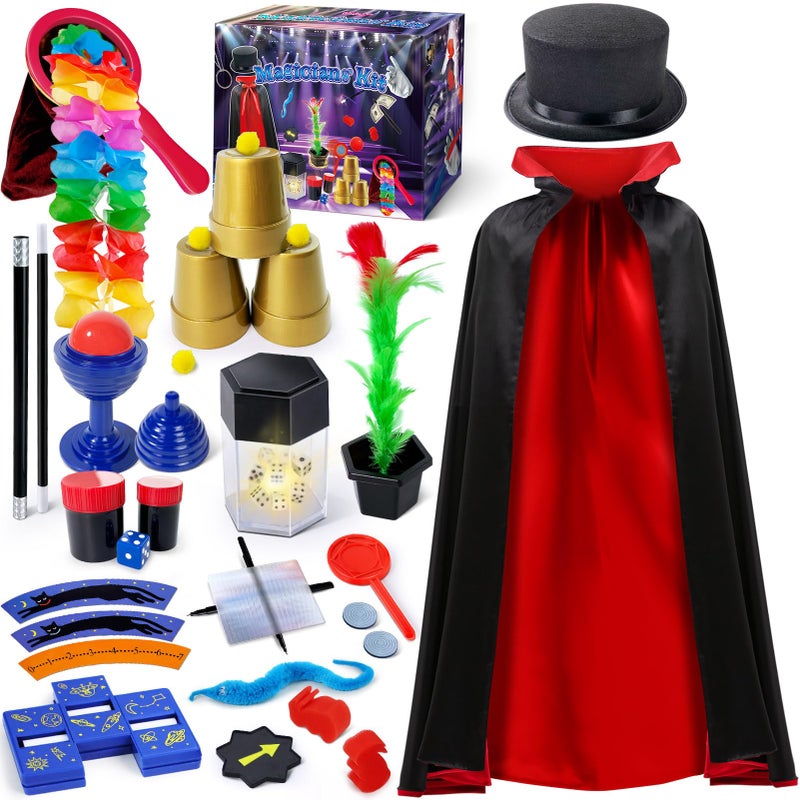 PATIFEED Kids Magic Kit Magician Costume for Pretend Play Magic Set with Instructions for Each Trick for Kids Ages 6 7 8 9 10 11 12 - Image 2