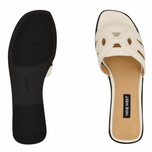 Nine West Women's Geena3 Sandal, White 140, 7 - Image 4