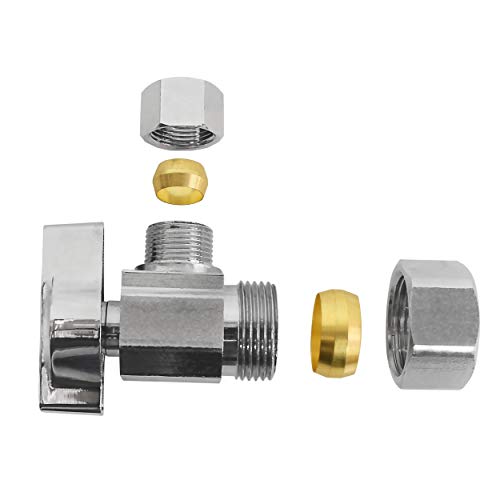 Miiflex Heavy Duty Chrome Plated Brass 1/4 Turn Angle Valve (1/2" NOM In x 3/8" COMP Out) - Image 3