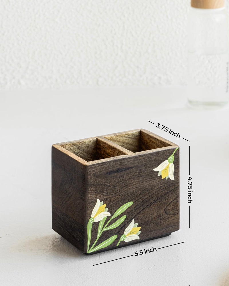 Aurum Crafts Handpainted Wooden Cutlery Stand - Image 4