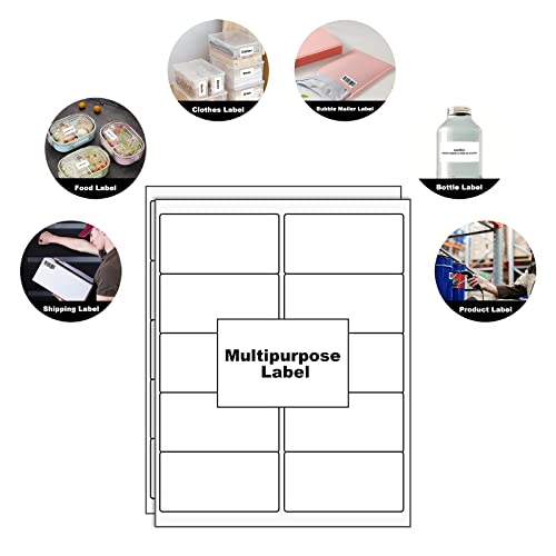 LabelMore 1000 2" x 4" Shipping Address Labels, Inkjet & Laser Compatible, Permanent Adhesive, 100 Sheets (10 Labels Each) - Image 4
