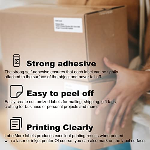 LabelMore 1000 2" x 4" Shipping Address Labels, Inkjet & Laser Compatible, Permanent Adhesive, 100 Sheets (10 Labels Each) - Image 5