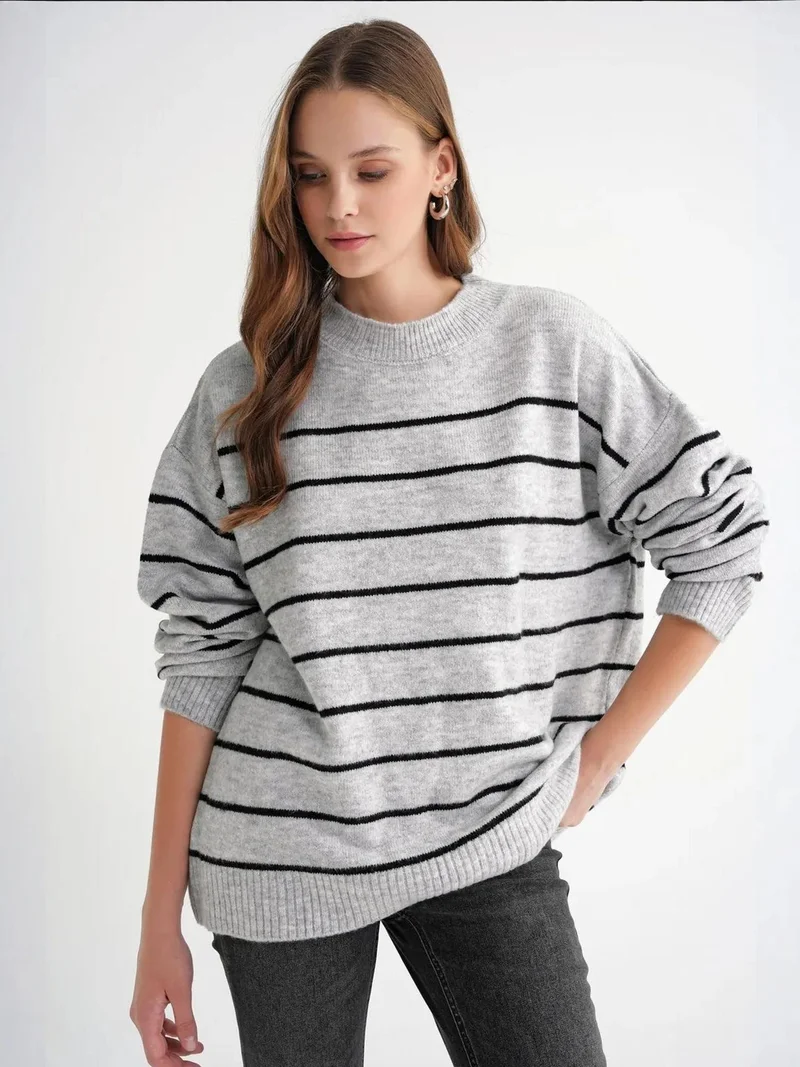 MixRay Mixray Striped Knit Pullover Sweater