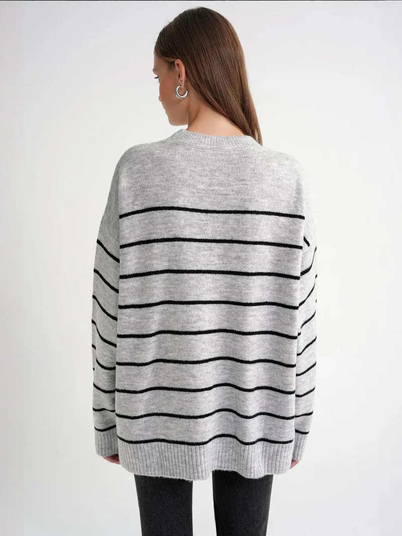 MixRay Mixray Striped Knit Pullover Sweater