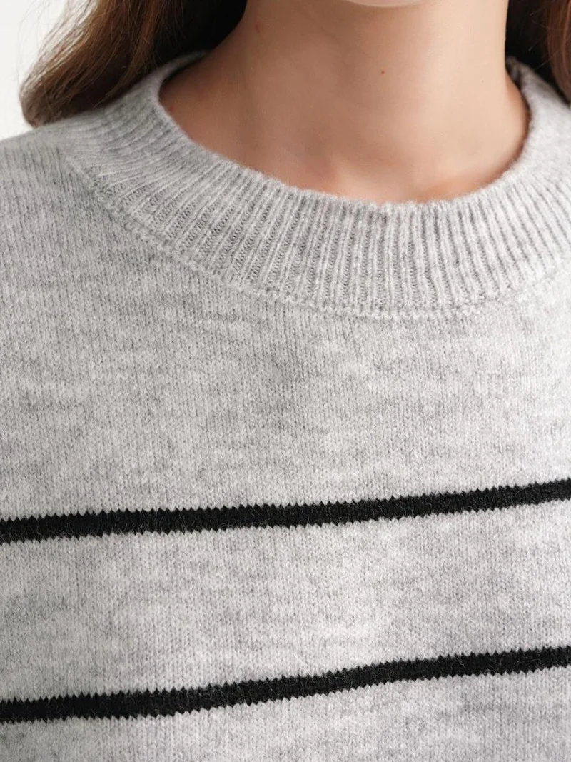 MixRay Mixray Striped Knit Pullover Sweater