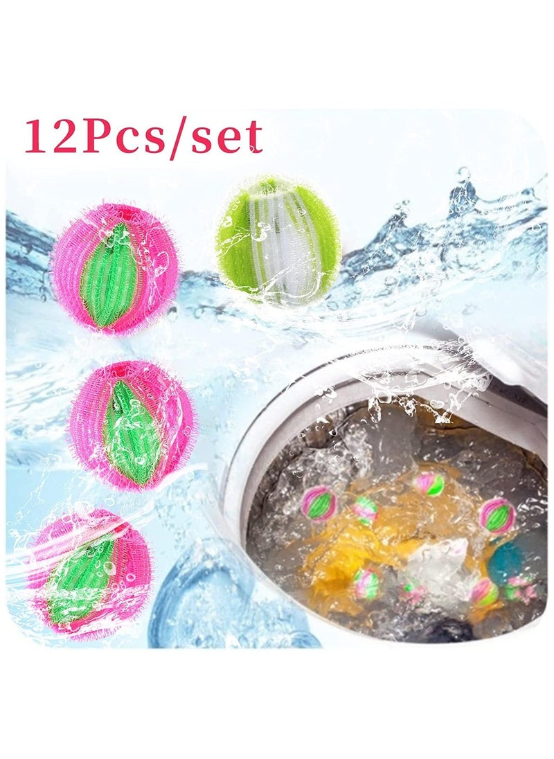 رات سو (12PCS) غسيل الكرة قابل لإعادة الاستخدام غسيل الكرة تنظيف شعر الحيوانات الأليفة مزيل لغسيل الشعر إزالة الشعر كرات التنظيف لغسيل الملابس إزالة تلوث الشعر إزالة الشعر مكافحة تشابك مزيل شعر الحيوانات الأليفة لغسيل الملابس آلة غسل الشعر الأليفة  - Image 2