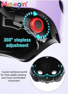 MEBEGIN 7PCS Adjustable Helmet and Pads Set, Sports Protective Gear Set with Elbow Knee and Wrist Pads, Bike Helmet with Adorable Pattern, Suitable for Multi-Sports  Like Cycling, Skateboard, Scooter, Roller Skating, Ideal Gift for Kids  - Image 4