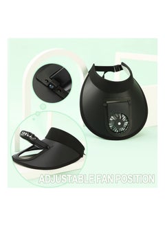 SYOSI Sun Visor Hats with Fan, WVisor with Built-in Fan 2 in 1 Fan Visor Hat Outdoor Cooling Hat Portable Fan Hat Adjustable Visor Fan Sun Protection Hat with 3 Temp Modes for Women Travel UPF 50+  - Image 4