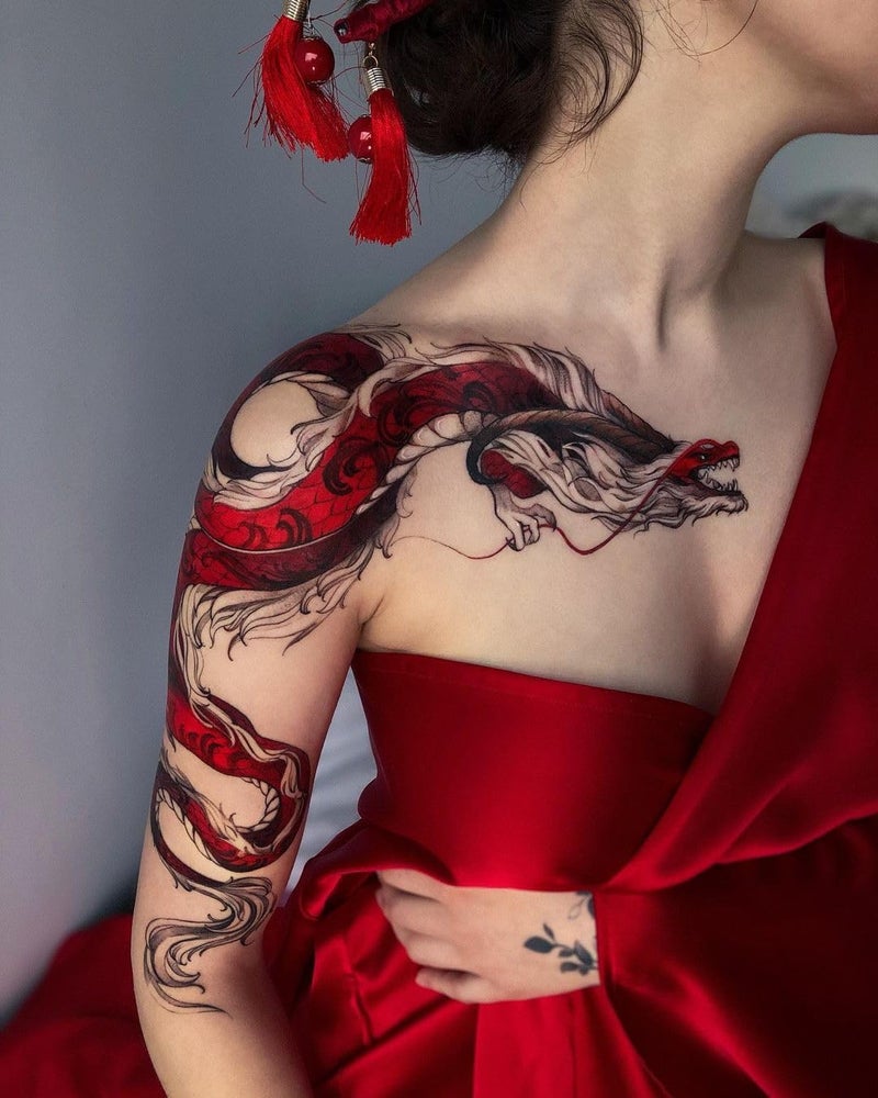 JIANG Large Temporary Tattoos Women Temporary Neck Tattoos Temporary Realistic Flower Chest Tattoo for Adults (Temporary Tattoos Sticker 27) - Image 2