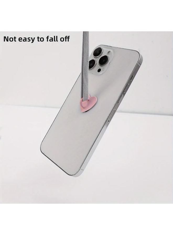 4Pcs Black Metal Heart Phone Ring Holder Stand Charm Accessories - Image 4
