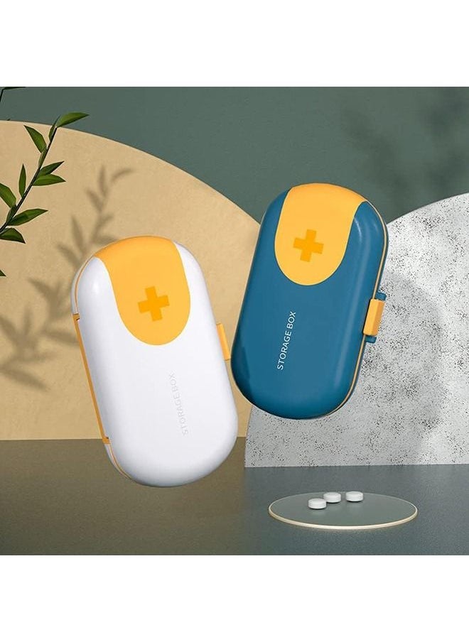 Arabest 2 Pack Travel Pill Cutter, Portable Pill Box Pill Box for Small or Large Pills Cut in Half Quarter Pills Tablets,Waterproof Daily Small Pill Case for Purses Pocket Compact Travel Medicine Holder  - Image 1