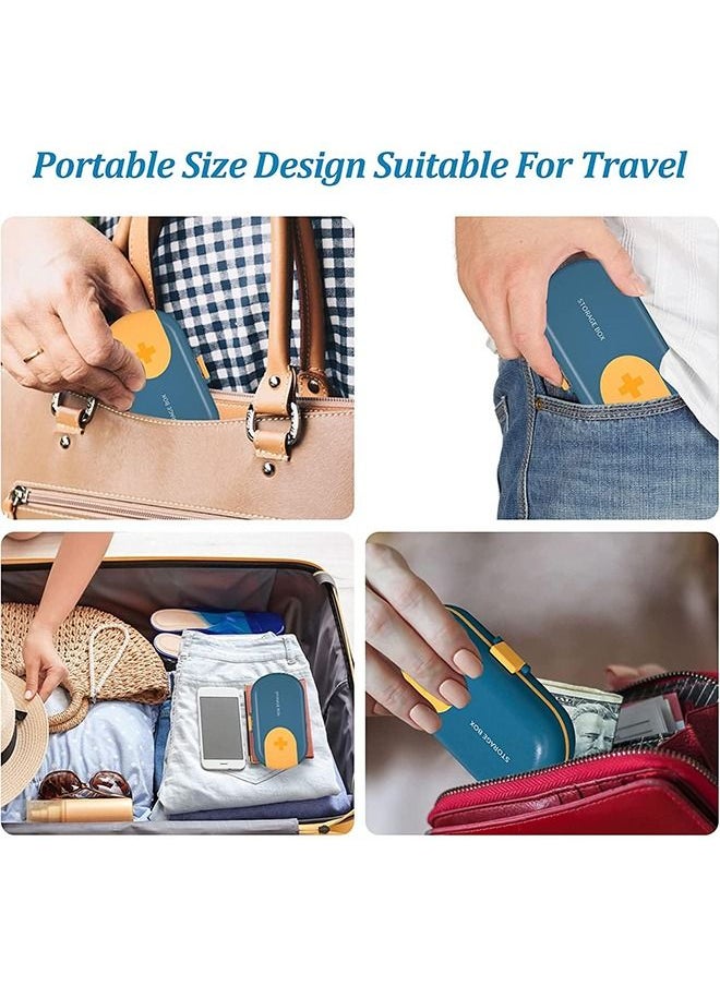 Arabest 2 Pack Travel Pill Cutter, Portable Pill Box Pill Box for Small or Large Pills Cut in Half Quarter Pills Tablets,Waterproof Daily Small Pill Case for Purses Pocket Compact Travel Medicine Holder  - Image 4