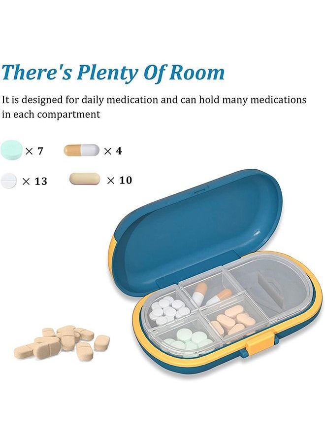Arabest 2 Pack Travel Pill Cutter, Portable Pill Box Pill Box for Small or Large Pills Cut in Half Quarter Pills Tablets,Waterproof Daily Small Pill Case for Purses Pocket Compact Travel Medicine Holder  - Image 2