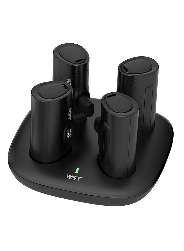 WST 4-Pack Portable Powerbank, 2 USB-C & 2 Lightning, 5000 mAh [4 PCS] Fast Charging Power Bank for Android & iOS, Shared Charging Station Dock with 4 Powerbanks Set for Home, Cafe, Office, Hotel, Restaurant, etc. (Color: Black) - Image 1