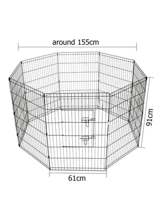 Metal foldable pet play pen with door 8 panels 91 cm - Image 1