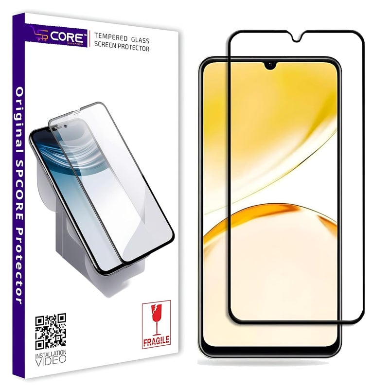 SPCORE Tempered Glass Screen Protector for Realme Narzo N53 and Realme Narzo C53 and Realme C51 Edge to Edge Full Screen Coverage with Easy Installation Kit - Image 1