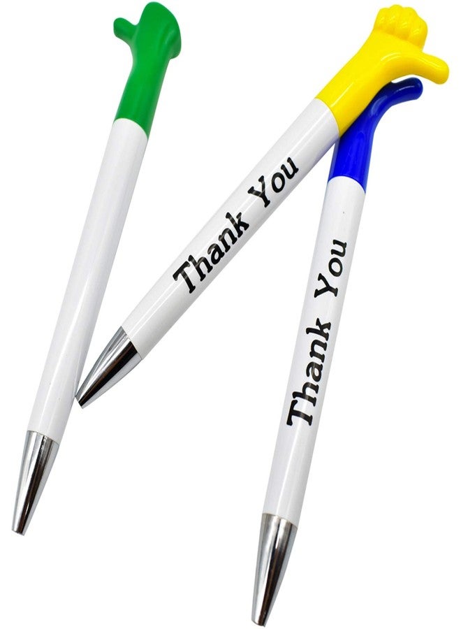 Maydahui 25 PCS Thank You Greeting Gift BallPoint Pen Thumbs Up Pens Cute Hand Gesture Pens for Thanksgiving Employee Appreciation Party (Black and Blue Ink Random Delivery) - Image 5